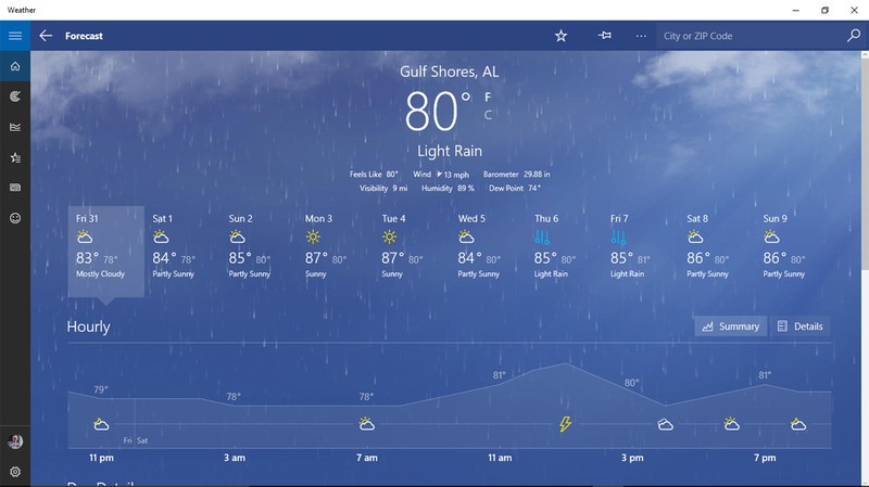 Weather app for windows 10